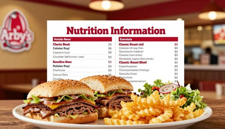 arby's menu calories